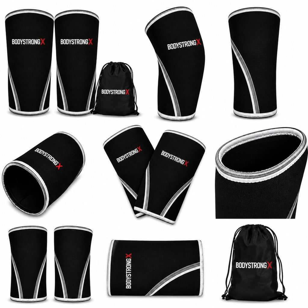 Knee Sleeves 7MM Neoprene for Weightlifting Large Black