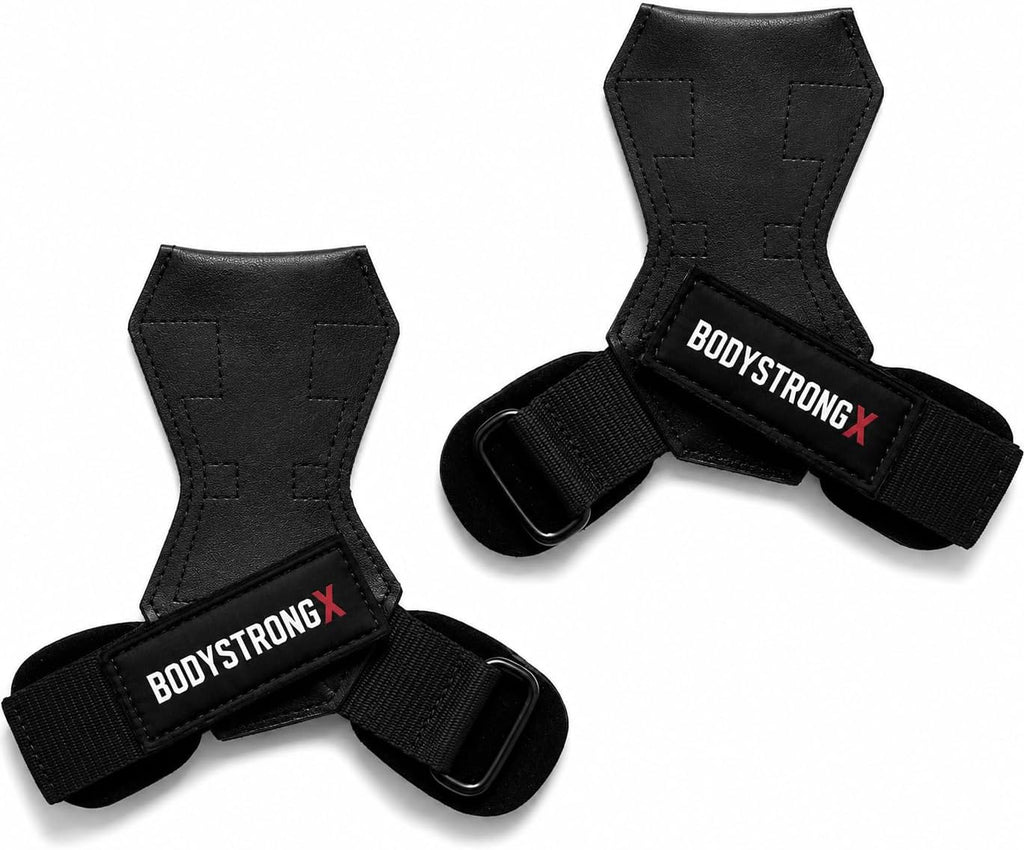 Weight Lifting Grips Black Medium with Padded Wrist Support