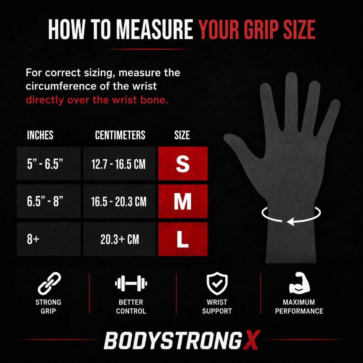 Weight Lifting Grips Black Medium with Padded Wrist Support