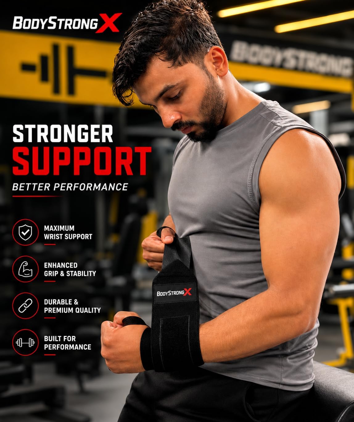 Wrist Wraps for Powerlifting and Weightlifting Support