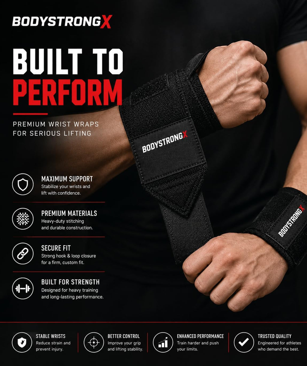 Wrist Wraps for Powerlifting and Weightlifting Support