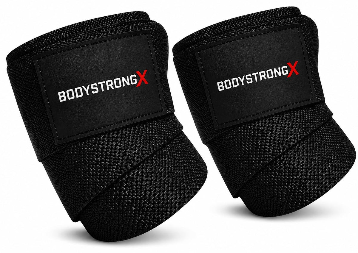 Elbow Wraps 40" for Weightlifting | BodyStrongX Black