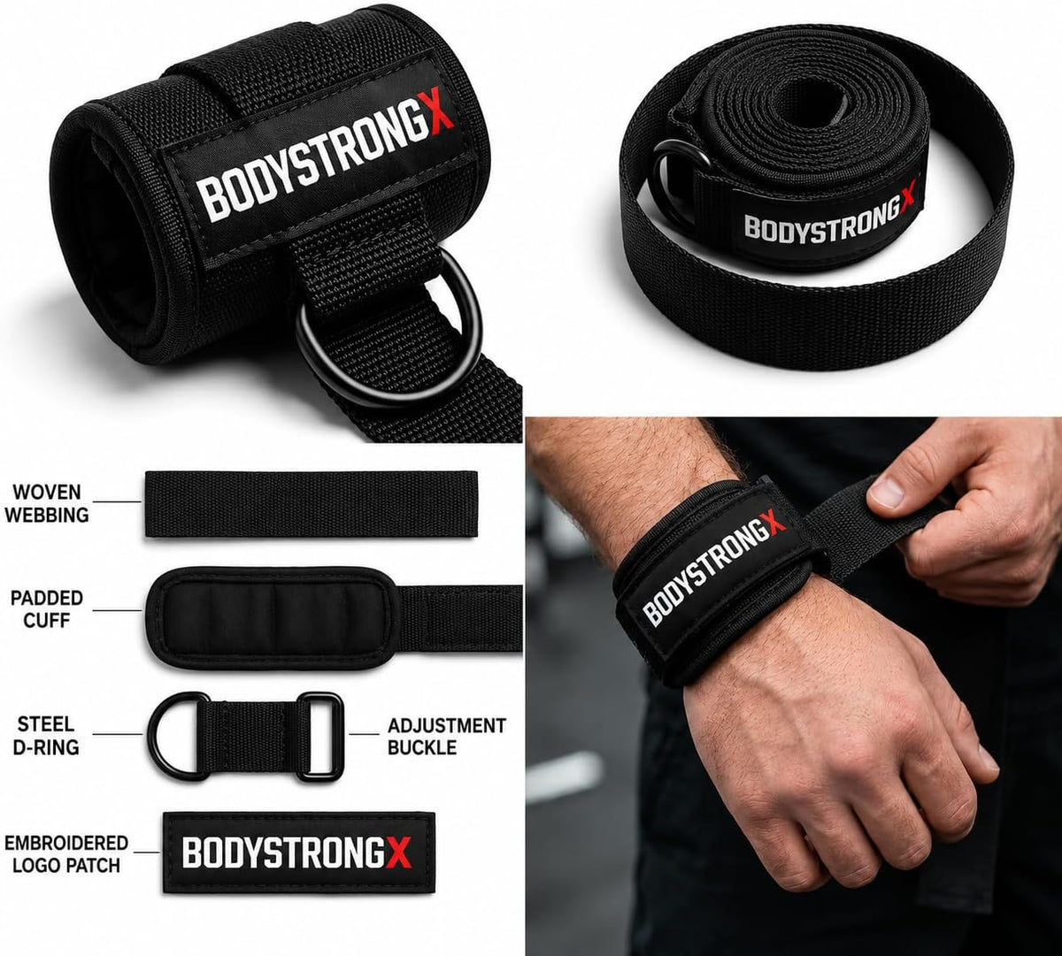 Weight Lifting Straps GripLink D-Ring Heavy Duty