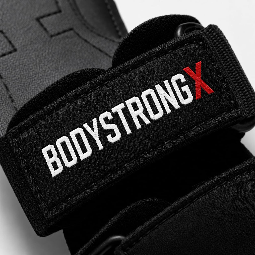 Weight Lifting Grips Black Medium with Padded Wrist Support