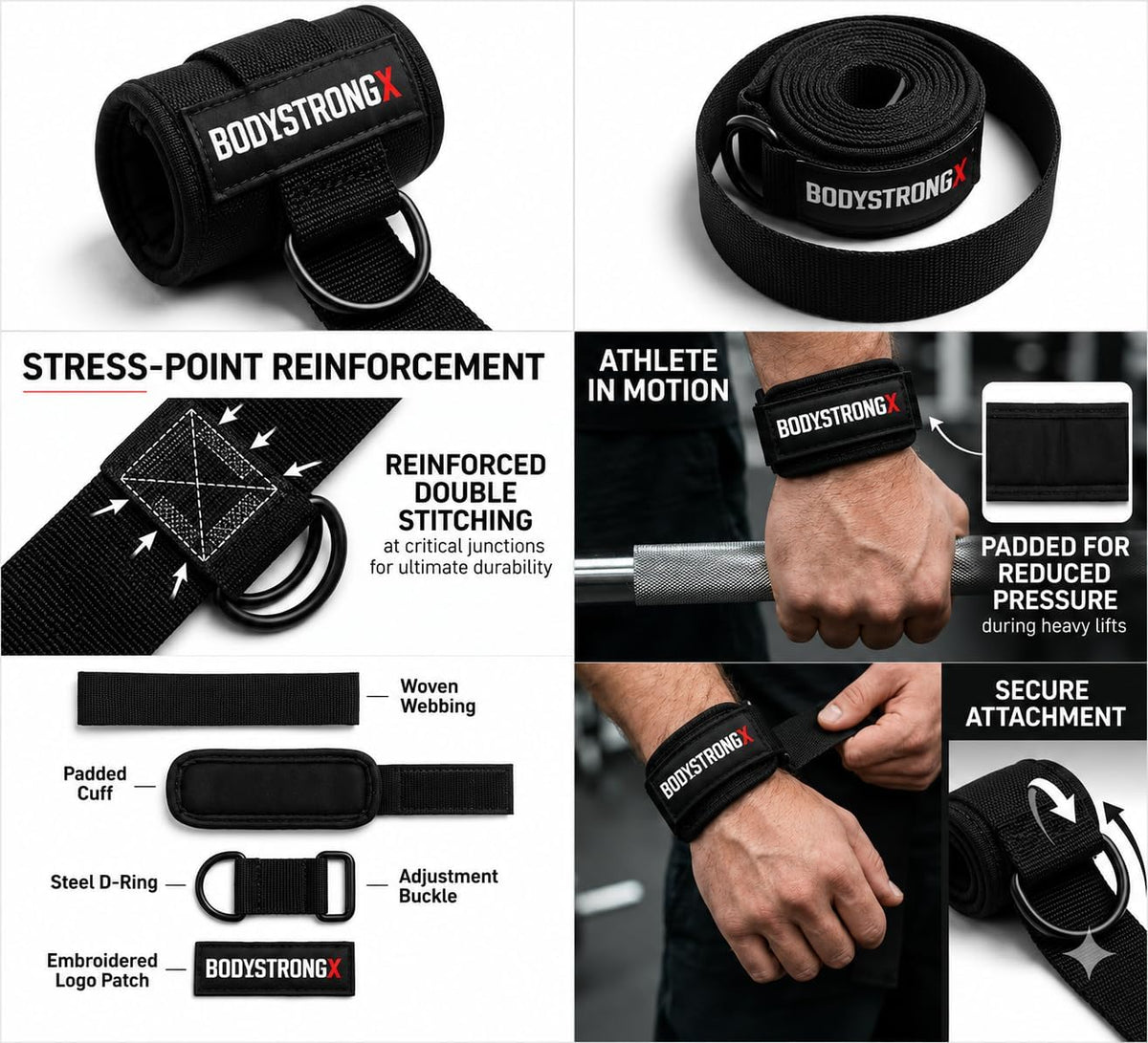 Weight Lifting Straps GripLink D-Ring Heavy Duty