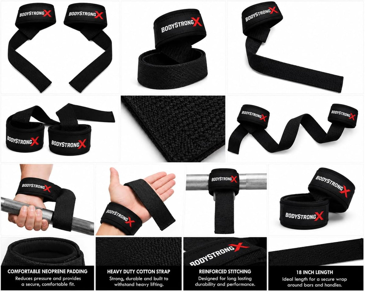 Weight Lifting Wrist Straps – Cotton Straps with Neoprene Padding