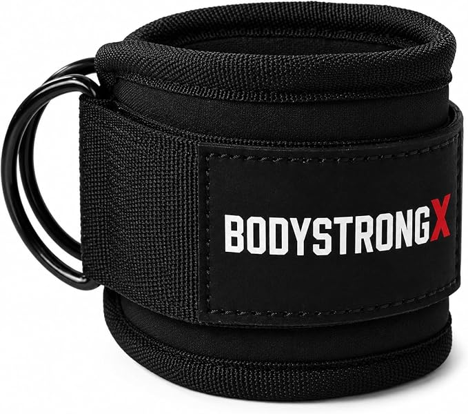 Ankle Straps for Cable Machines, Adjustable Black Cuffs