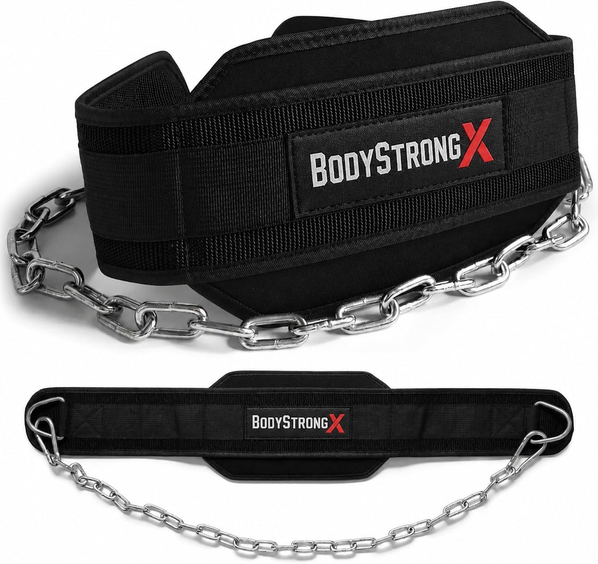 Dip Belt for Weightlifting with Steel Chain - Heavy Duty Black