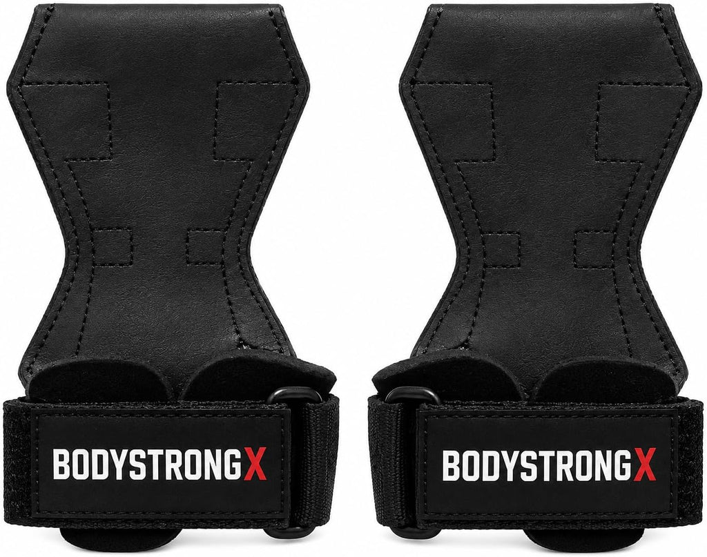 Weight Lifting Grips Black Medium with Padded Wrist Support