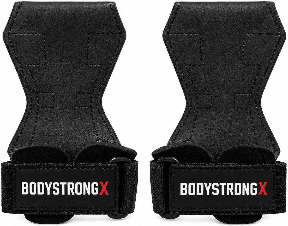 Weight Lifting Grips Black Medium with Padded Wrist Support