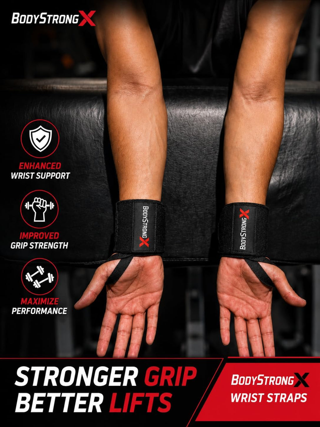 Wrist Wraps for Powerlifting and Weightlifting Support