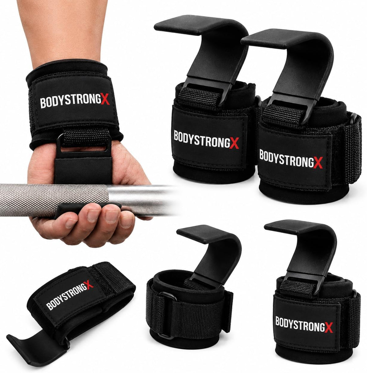 Weight Lifting Hooks – Heavy Duty Steel Gym Hooks
